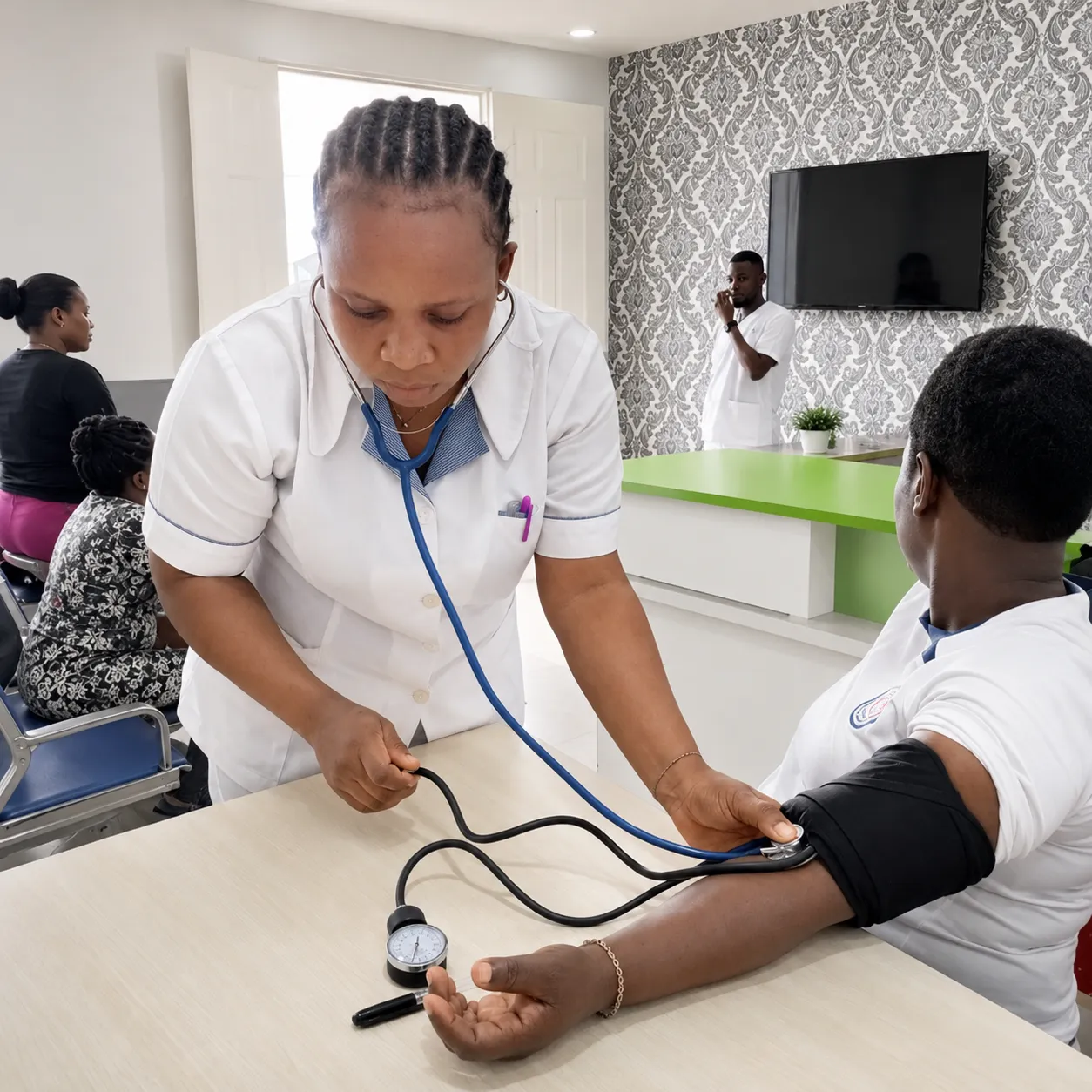 Blood pressure monitoring and diagnostic laboratory services at Hallel Hospital